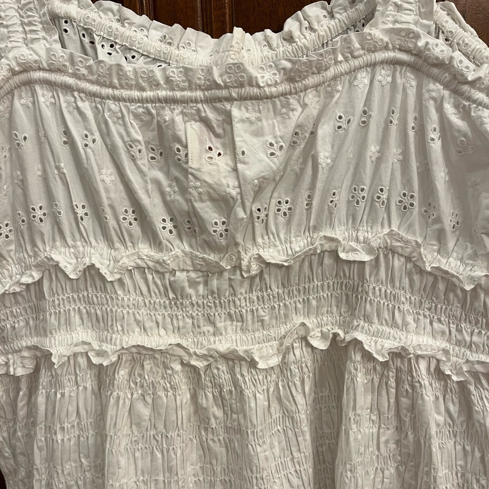 Gap × DÔEN White Cotton Eyelet Midi Dress Size XL Worn Once - Picture 10 of 11